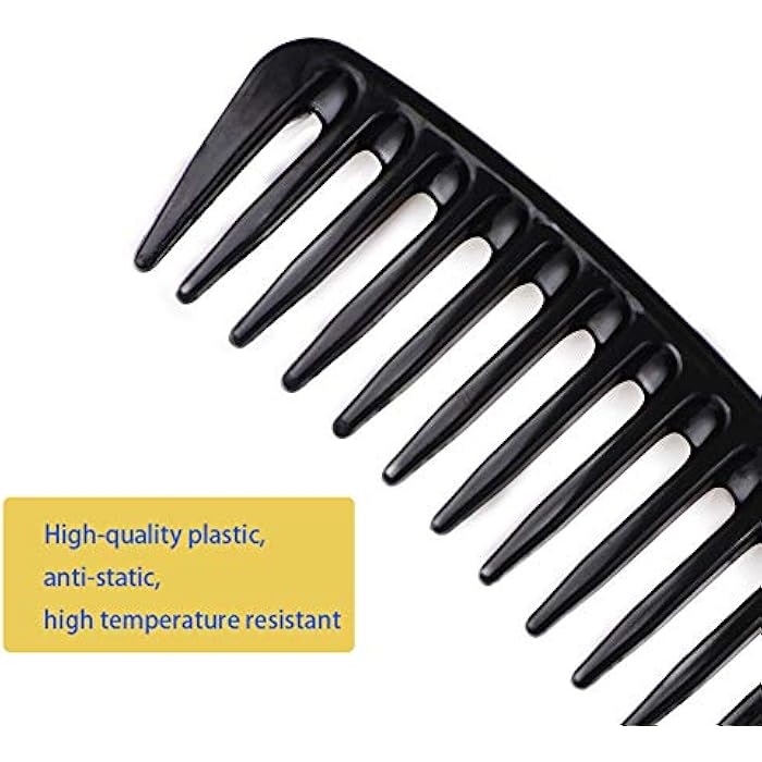 NObranded Tail Comb, Black Wide Tooth Comb,Teasing,Best Styling,Hair for Women,Anti Static Heat Resistant Parting - Image 4